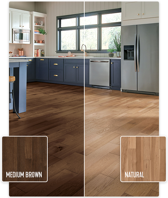 Medium Brown Hydropel Flooring and Natural Hydropel Flooring Room Scenes