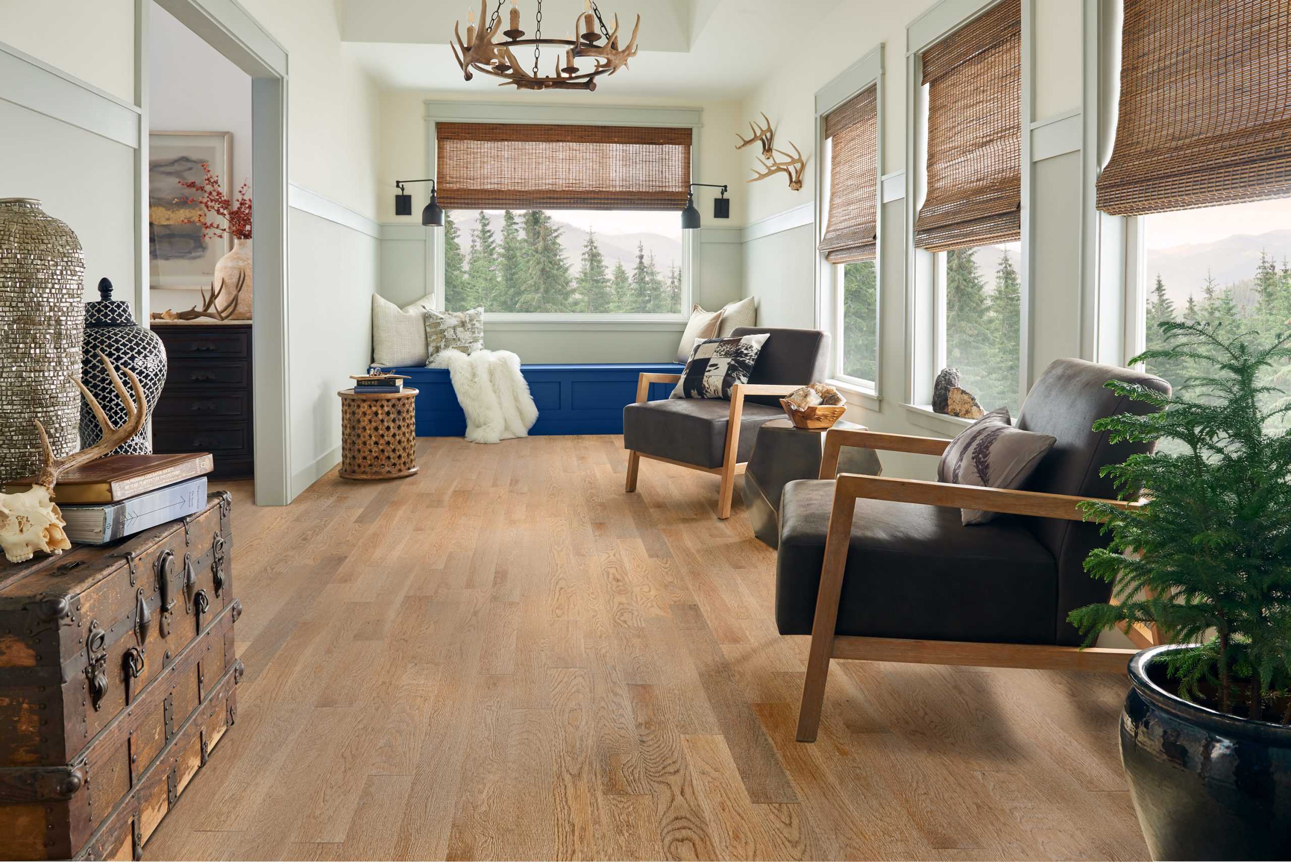 Mark Bowe SKMB49L06X Summers Room Scene of barnwood flooring