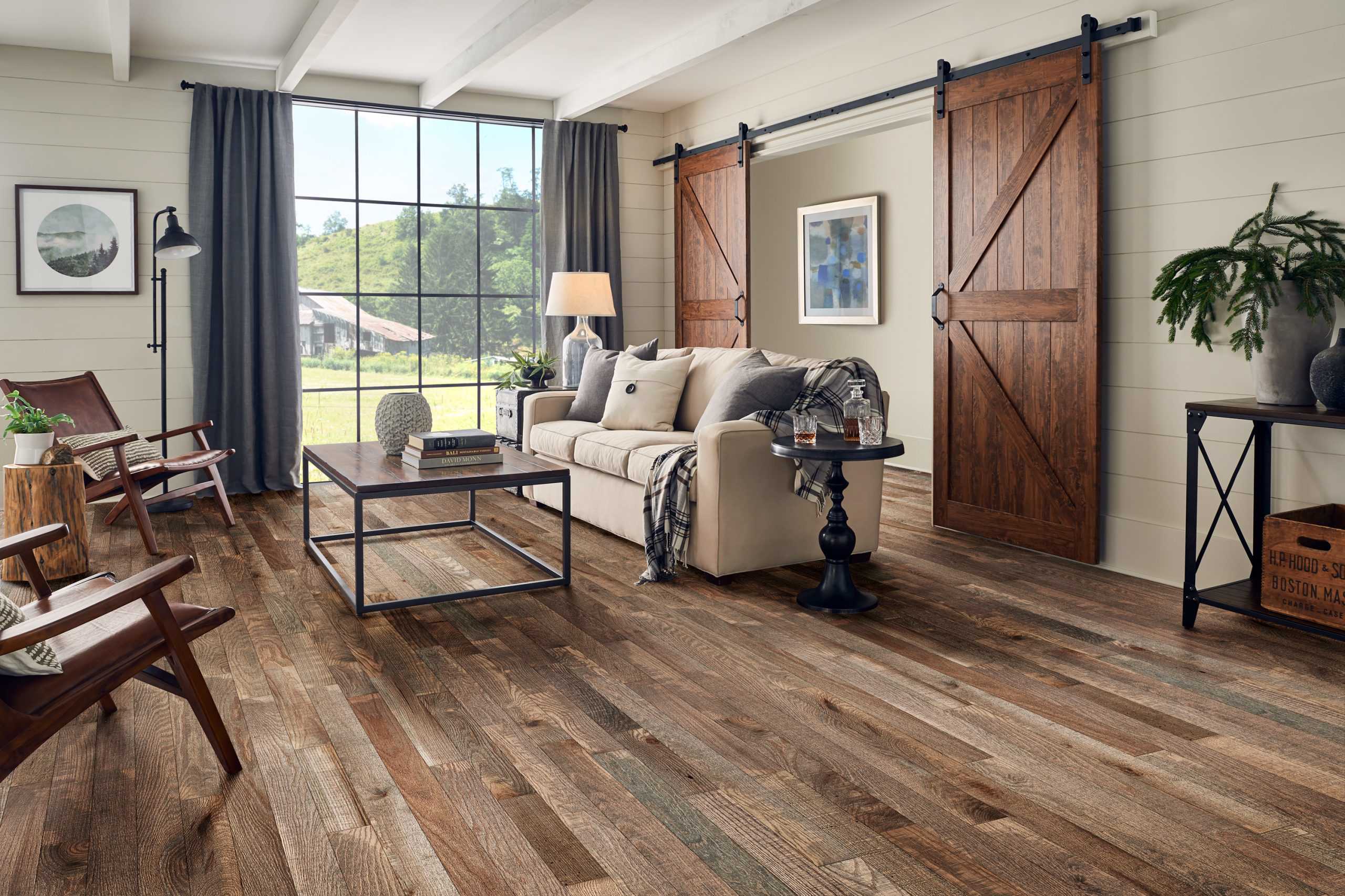 Mark Bowe SKMB39L16X Monroe Room Scene with Solid Oak Hardwood Floors