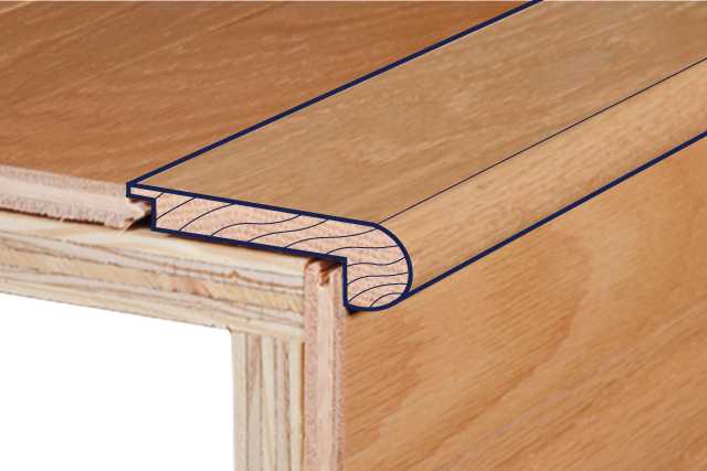 illustration of a flush stair nose for wood molding and trim