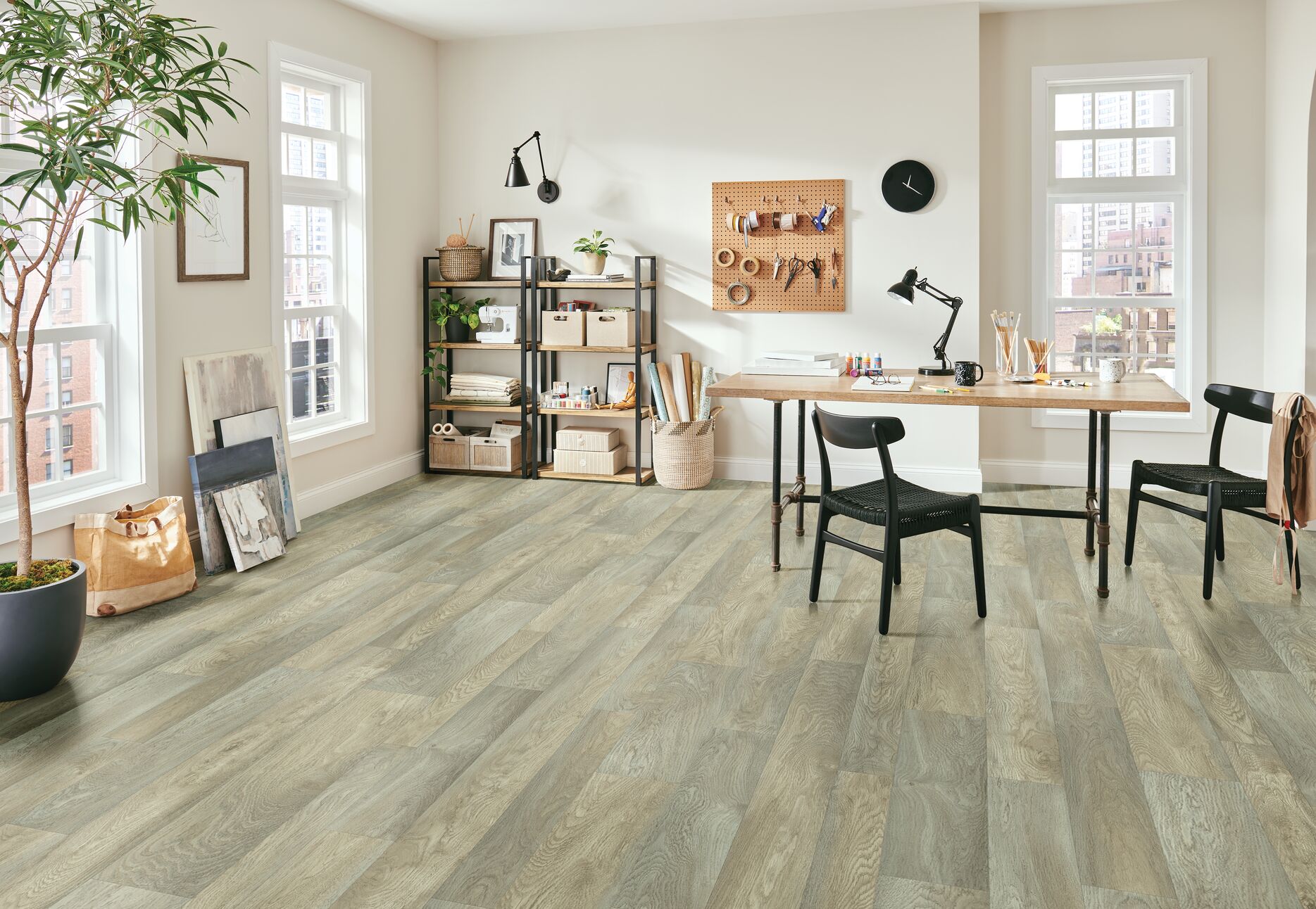 Modern Comfort Greige Boardwalk Vinyl Sheet MB004
